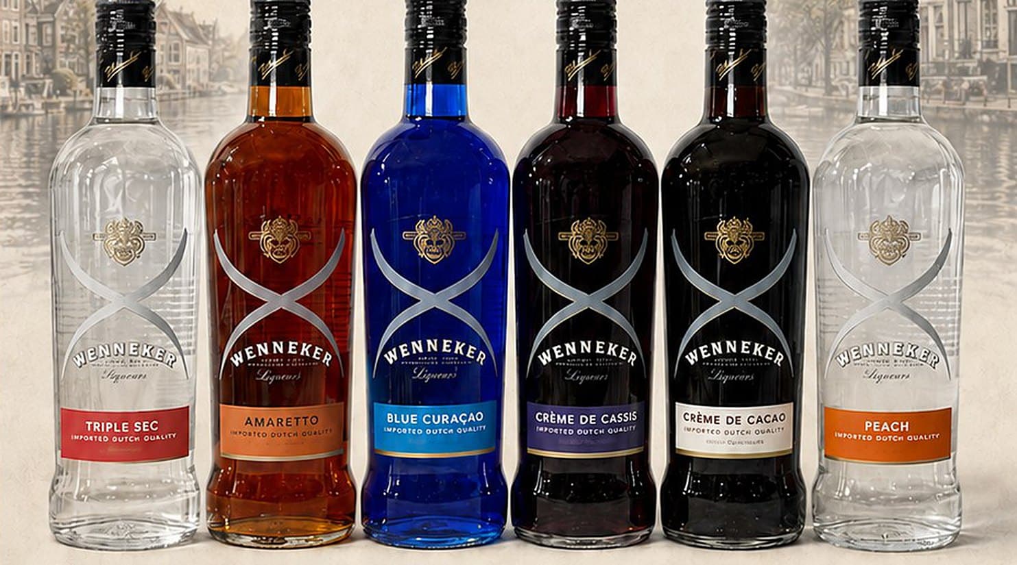 The six Wenneker cordials in a row