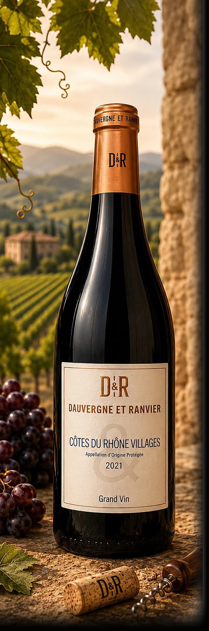 France — a bottle from the Vindagra portfolio in its landscape