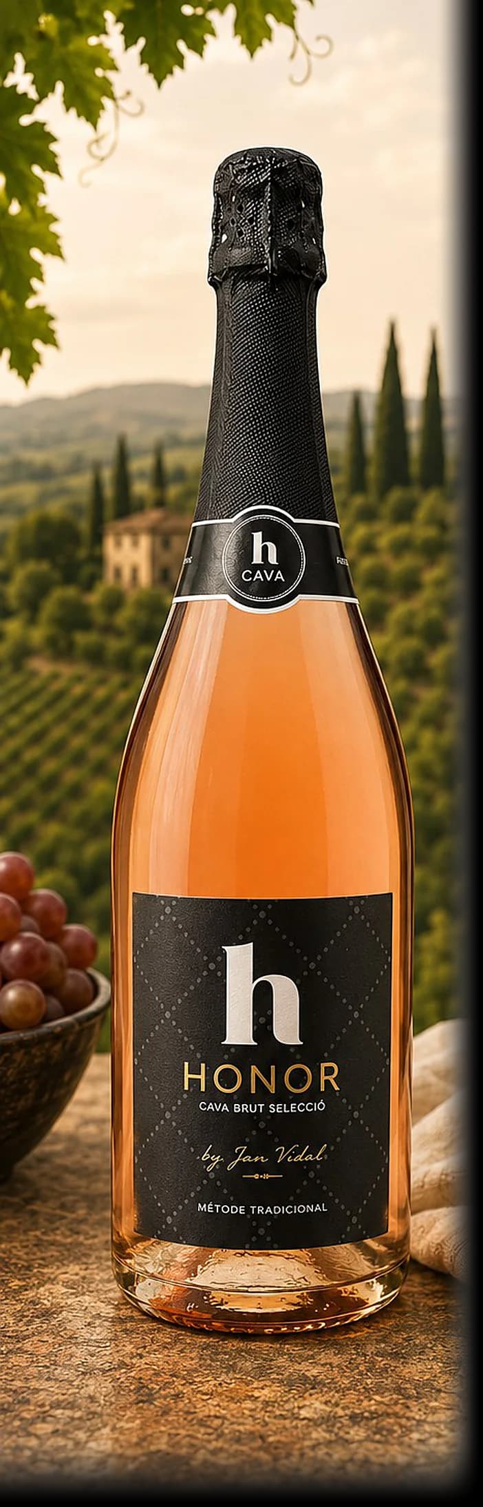 Spain — a bottle from the Vindagra portfolio in its landscape